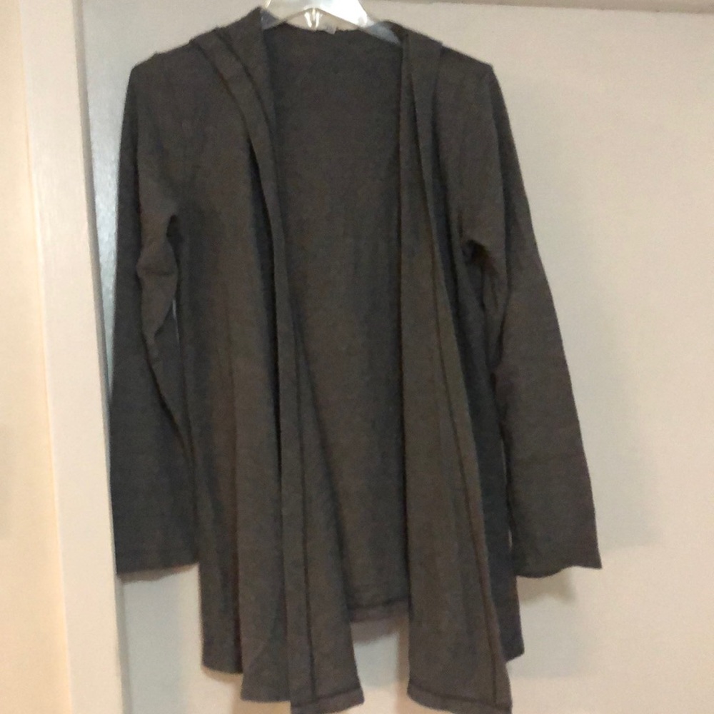 PM hooded open cardigan